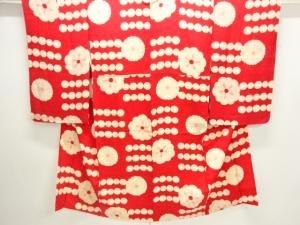 アンティーク　錦紗花に水玉模様長襦袢